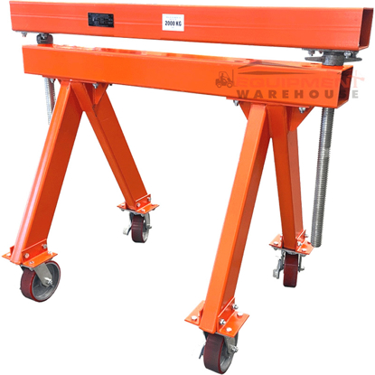 Picture of Heavy Duty Rated Steel Trestle 2000kg 1200mm Adjustable to 1500mm Height with Castors